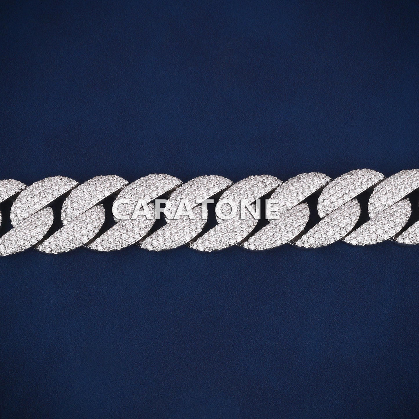8.5 inch 18 mm fully white iced out cuban bracelet