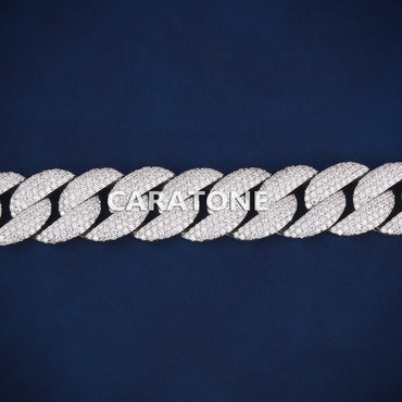 8.5 inch 18 mm fully white iced out cuban bracelet