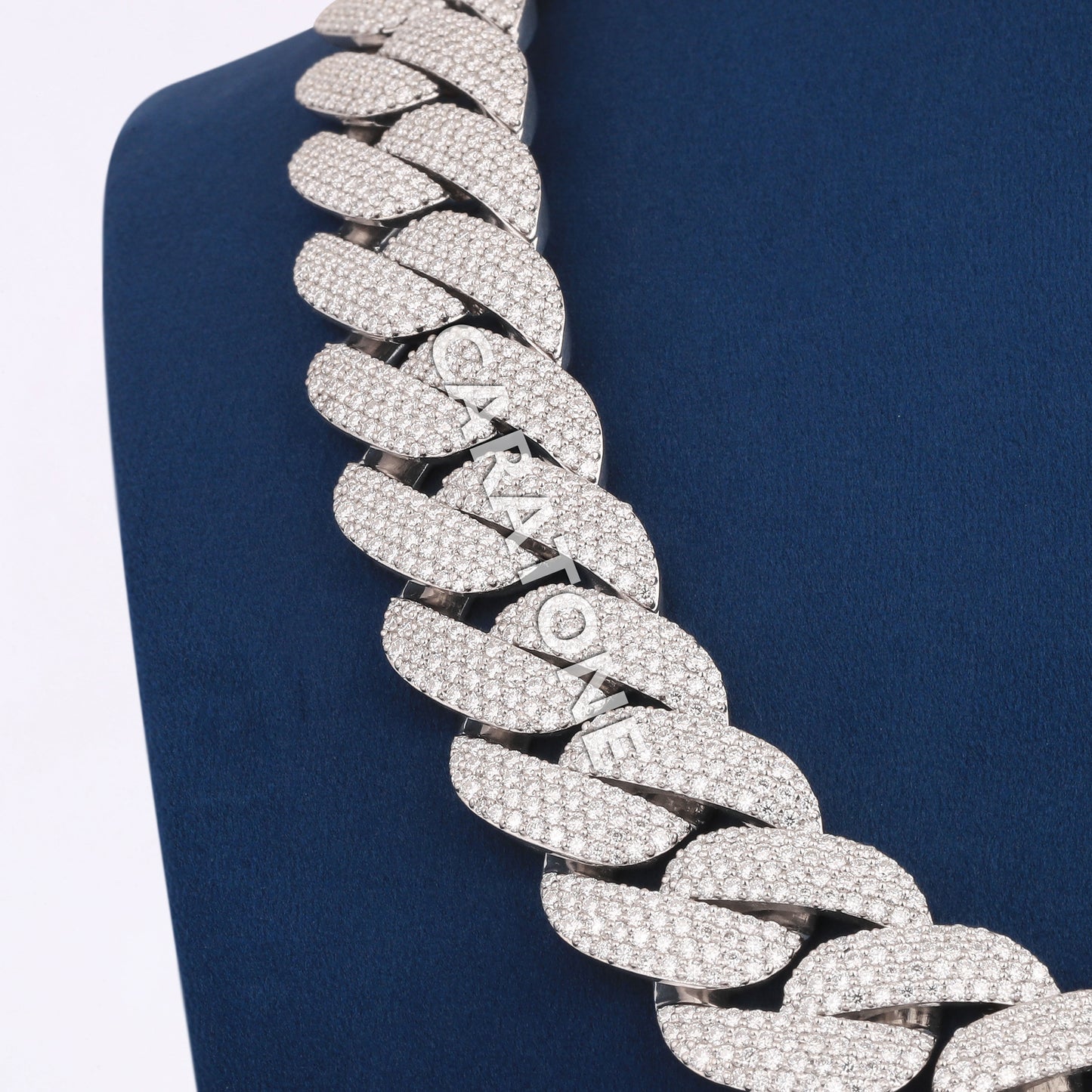 22 inch 22 mm heavy full white diamond cuban chain