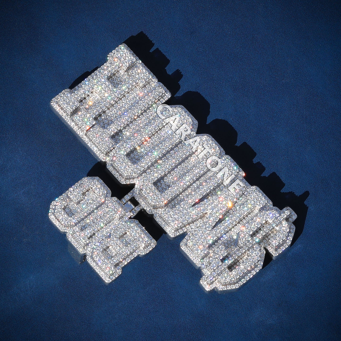 Iced out lab grown diamond fully customized letter pendant necklace unisex