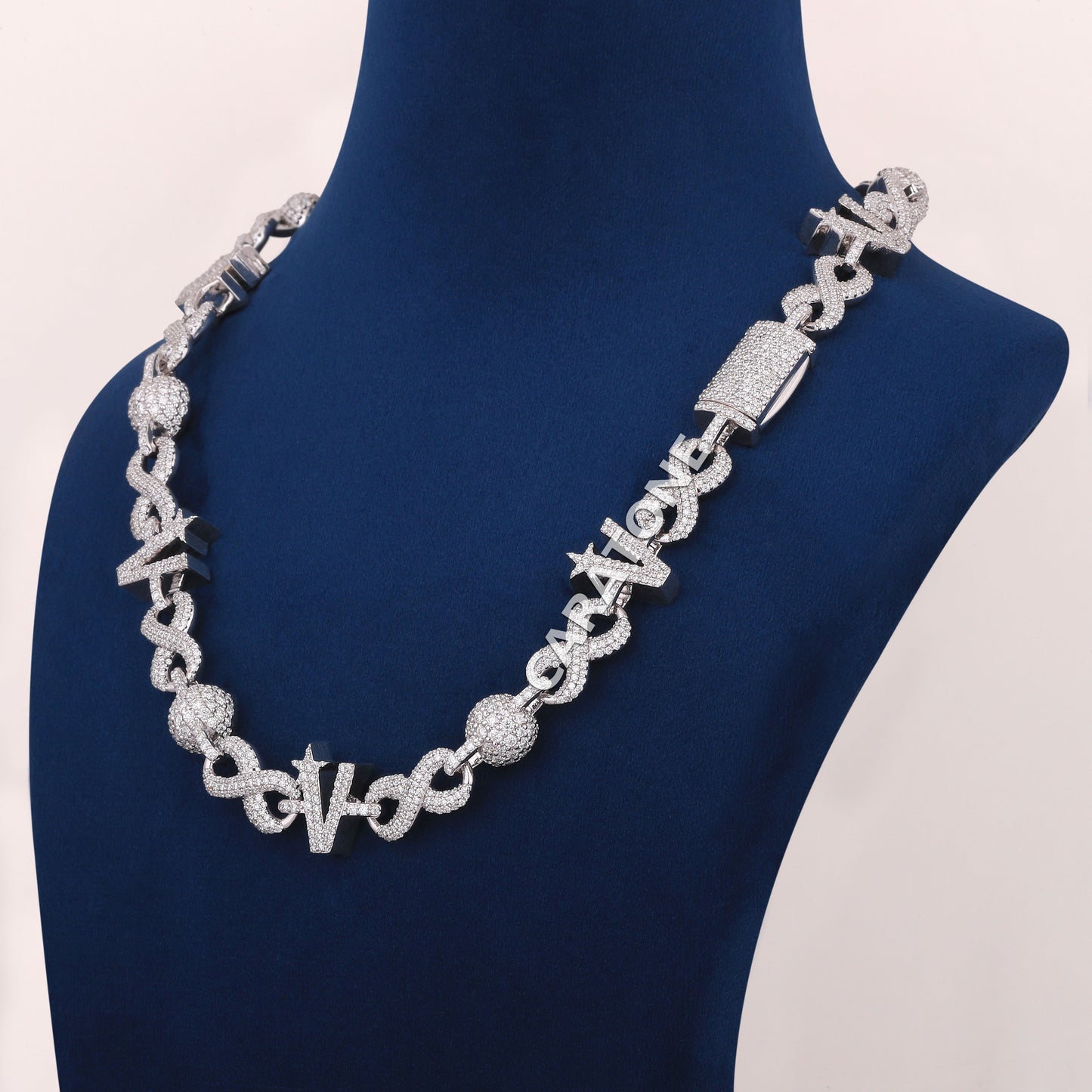 18 inch 14mm Infinity style Christmas inspired buss down diamond necklace