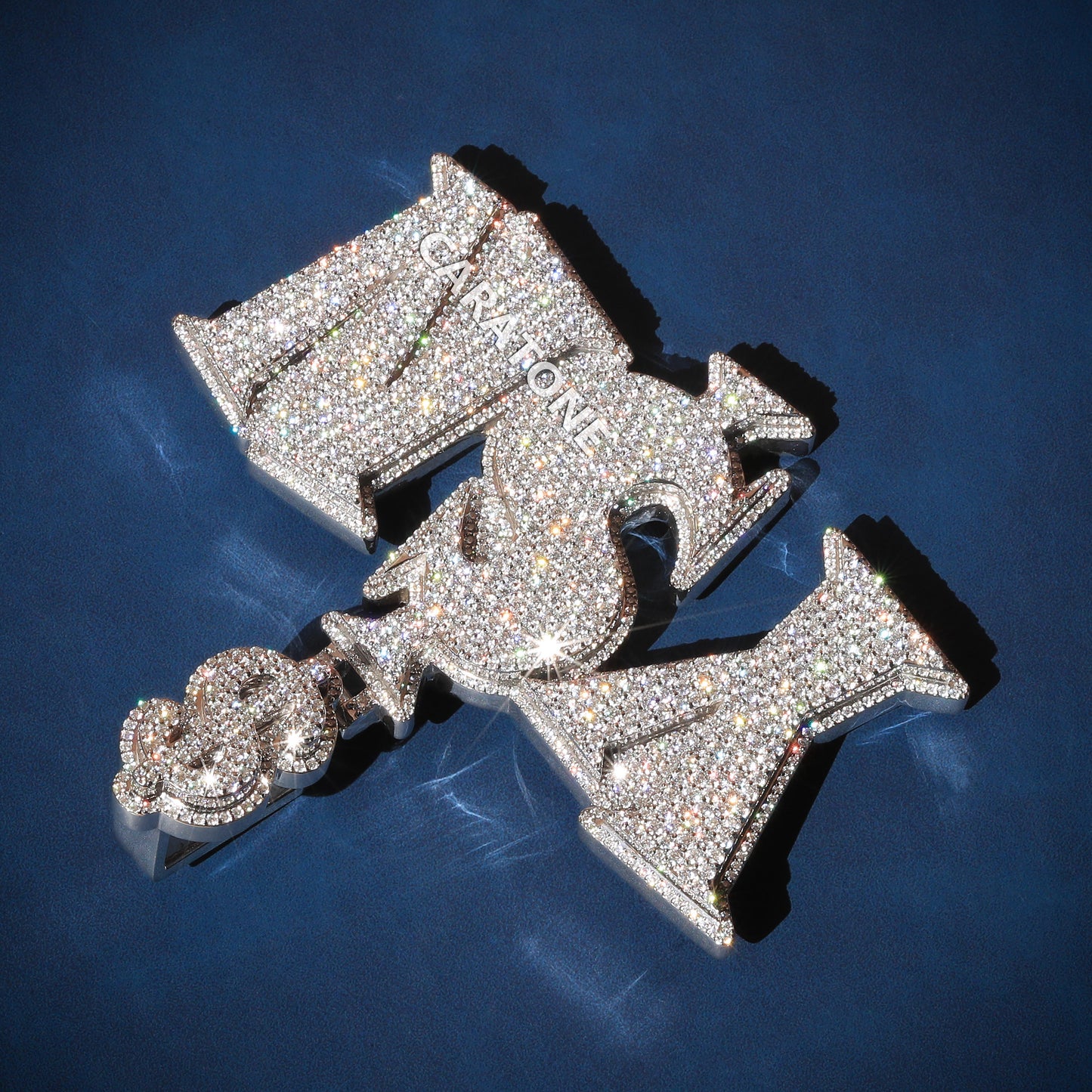 Custom hip hop full white vvs clarity diamond pendant 14 kt gold lab