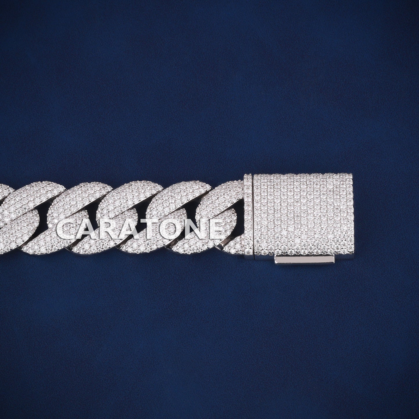 8.5 inch 18 mm fully white iced out cuban bracelet