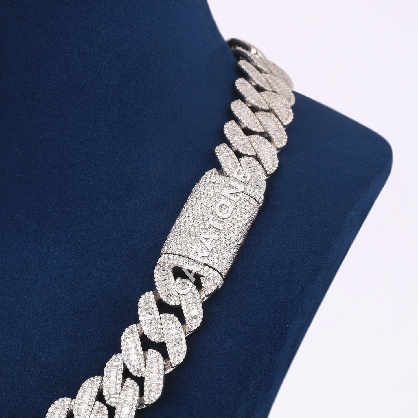 Miami cuban baguette diamond chain vvs clarity