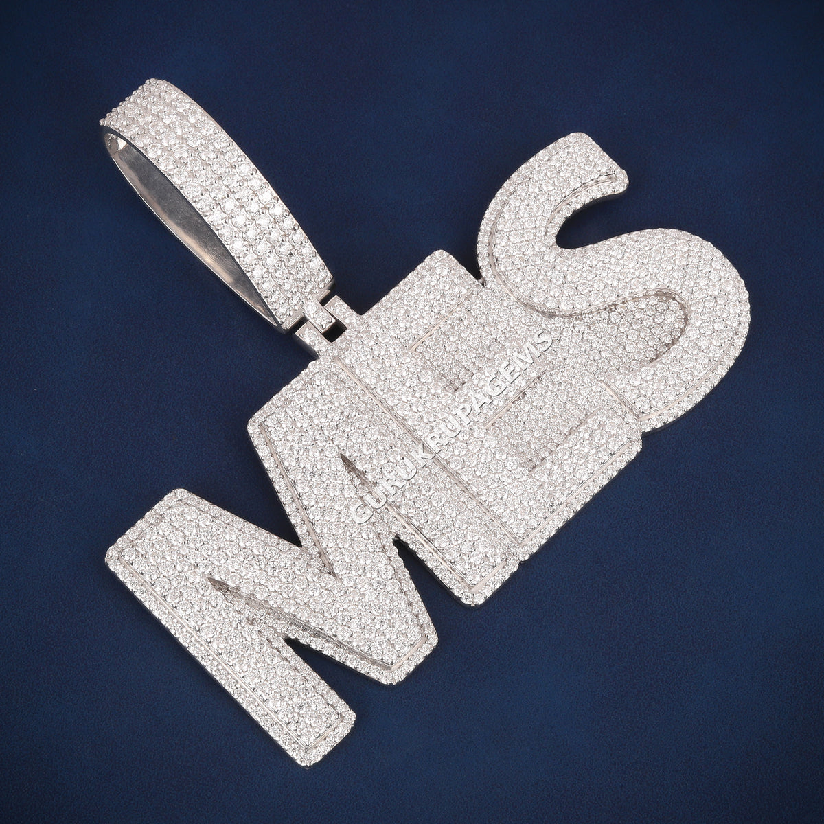 Custom Iced Out MES Name Hip Hop Pendant with Lab Grown Diamonds