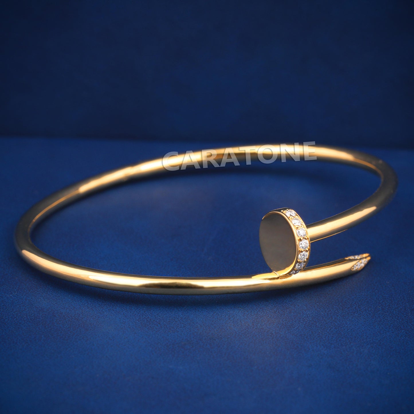 Yellow Gold Diamond Nail Bracelet for Men and Women