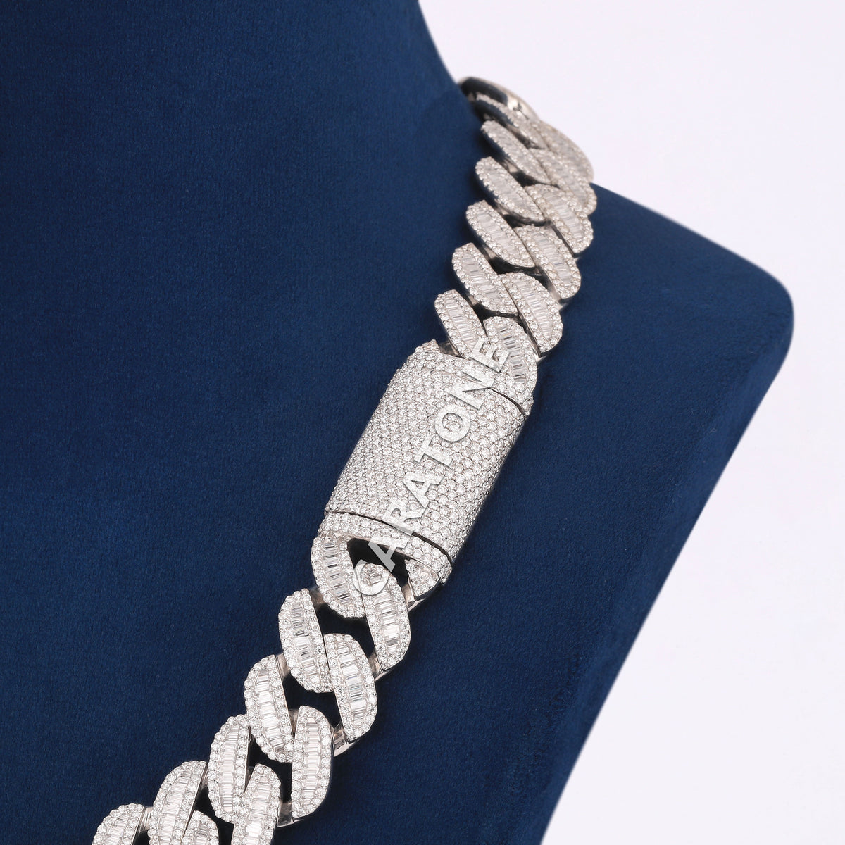 22inc 20mm  VVS Lab Grown Diamond Iced Out Cuban Link Chain