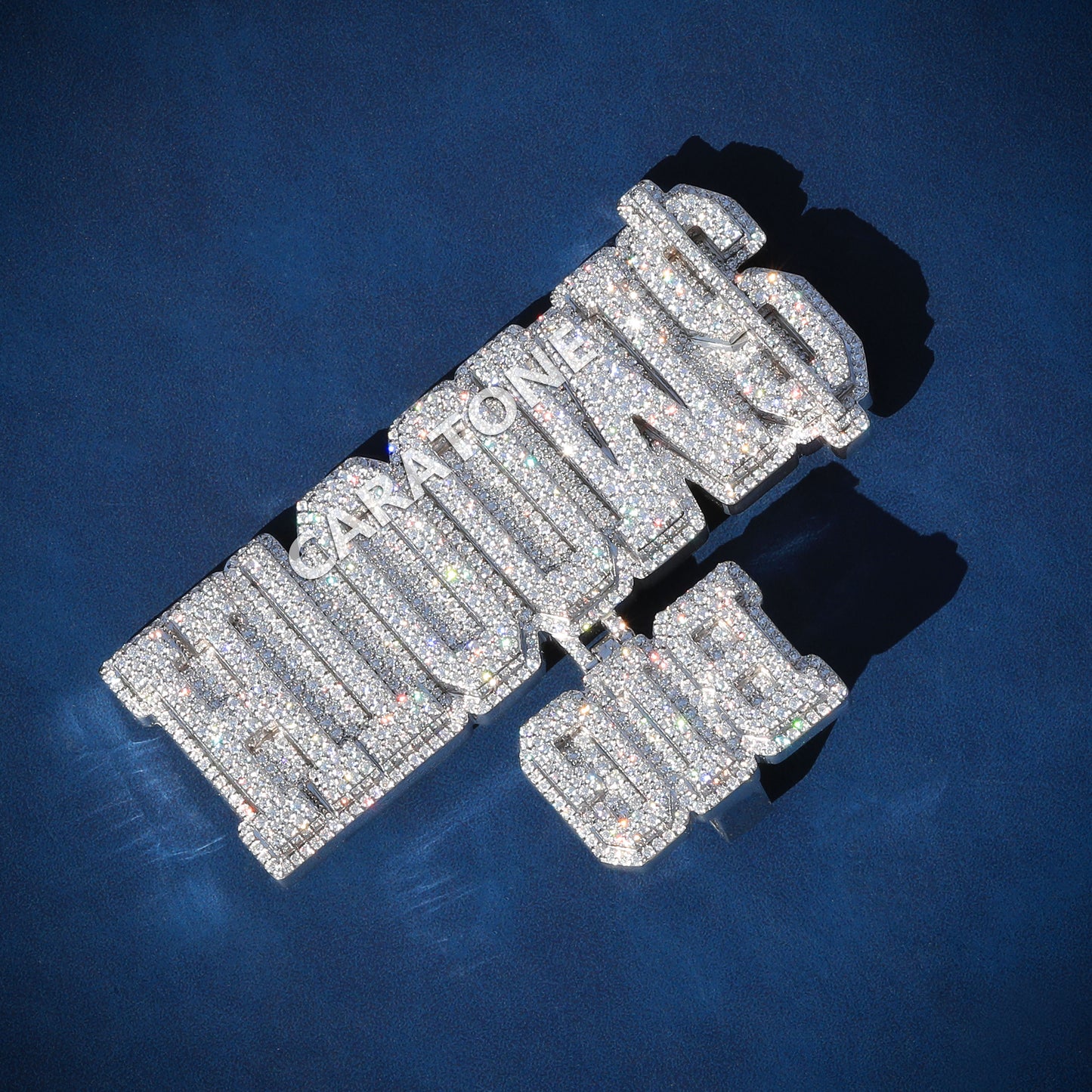 Iced out lab grown diamond fully customized letter pendant necklace unisex