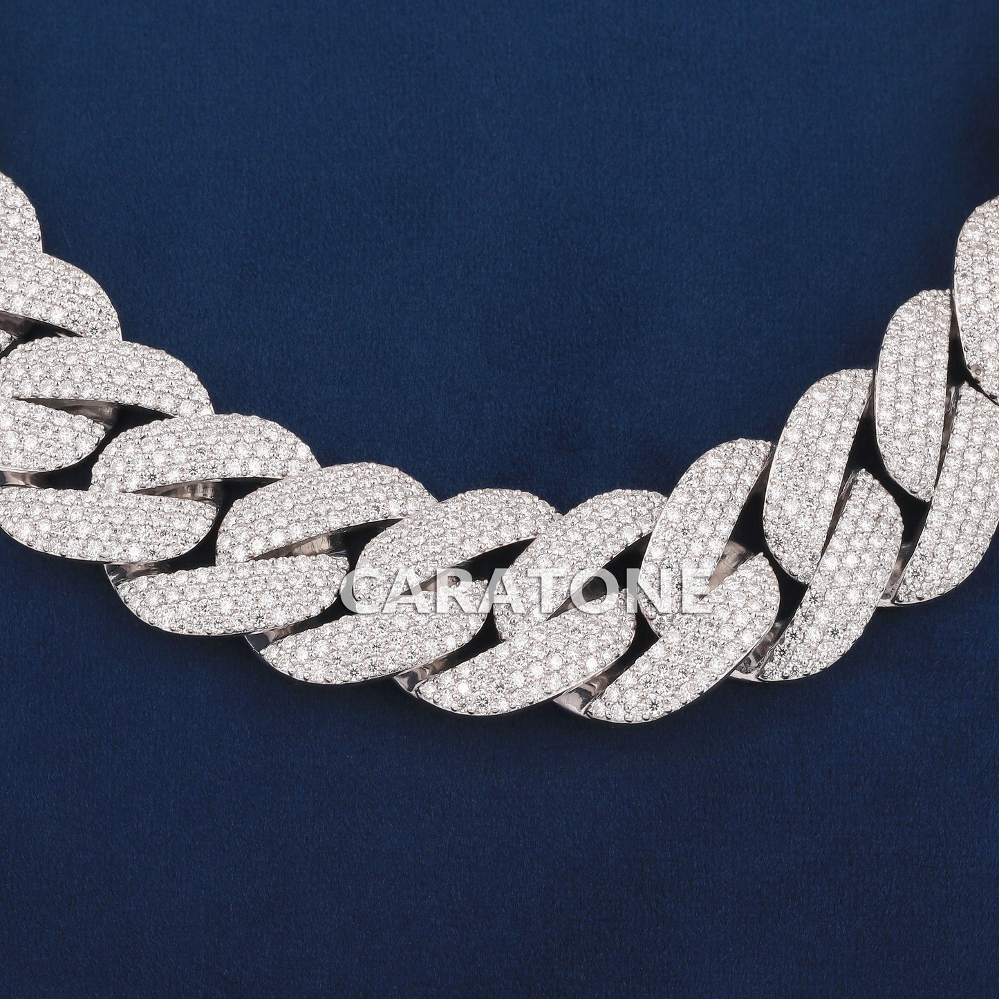 22 inch 22 mm heavy full white diamond cuban chain