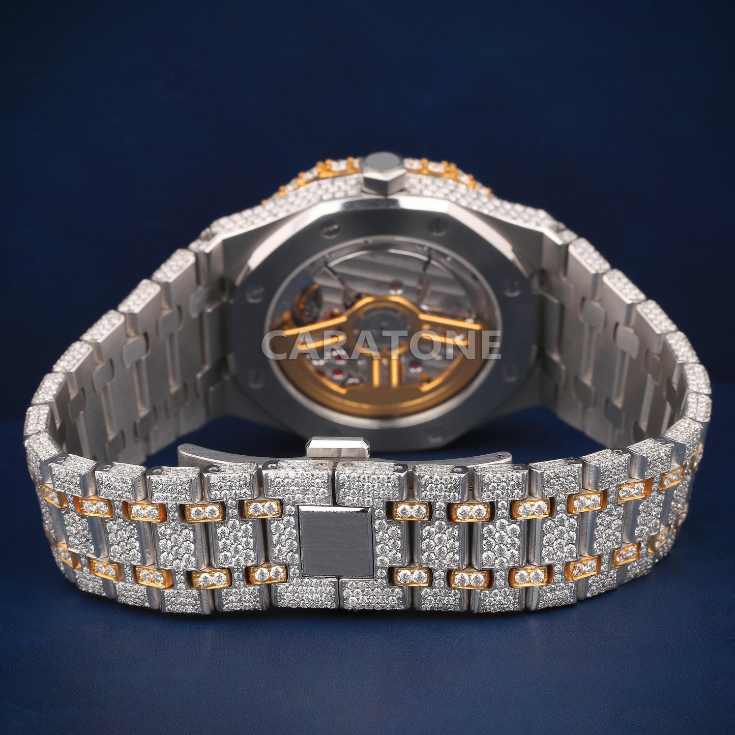 Hip hop two tone branded watch with Diamond tester passed D VVS clarity