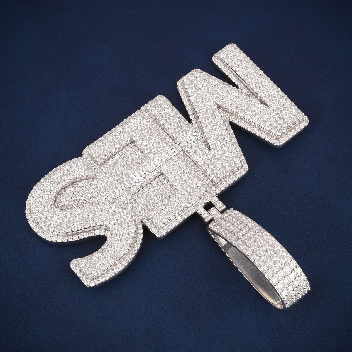 Custom Iced Out MES Name Hip Hop Pendant with Lab Grown Diamonds