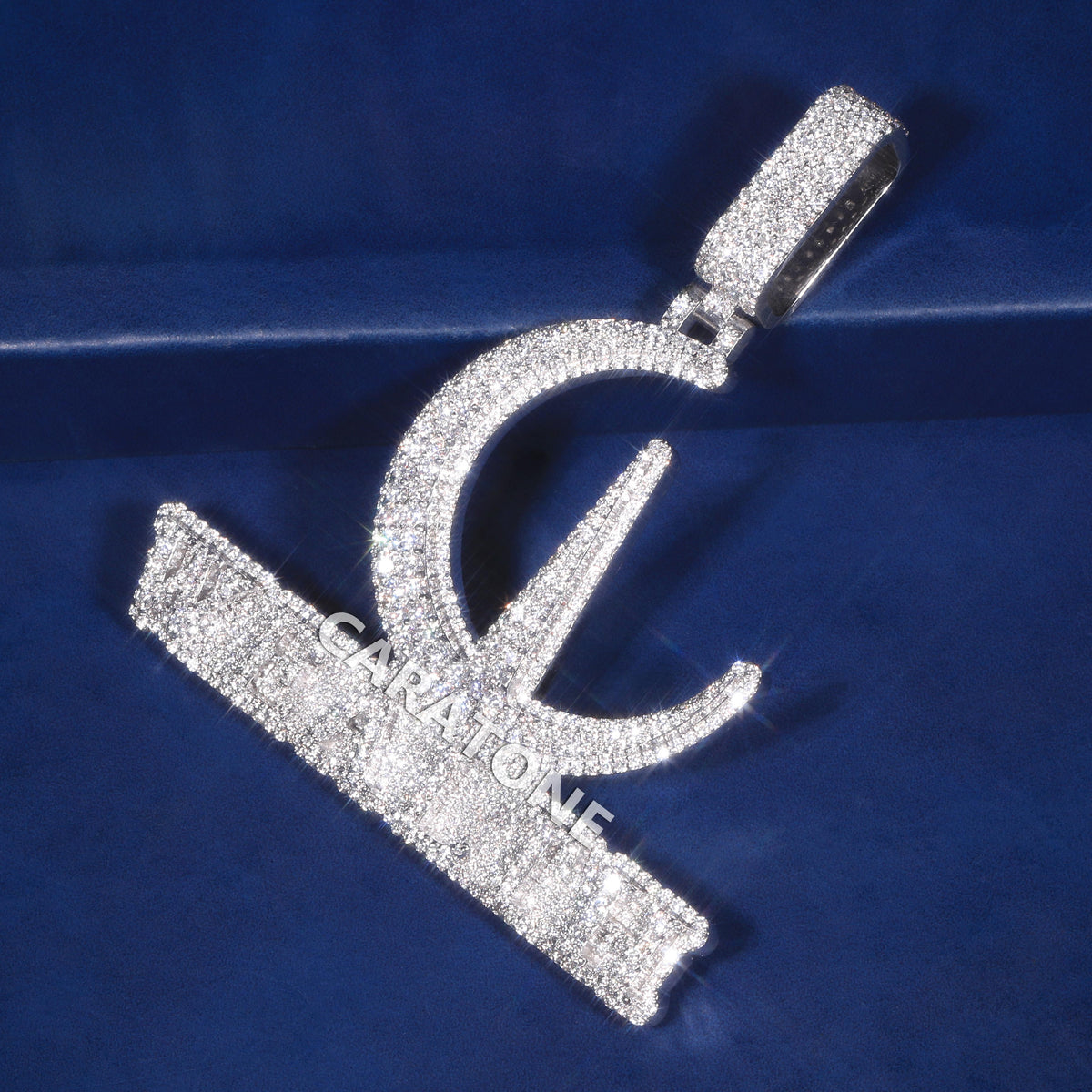 Custom Iced Out Abstract Logo Hip Hop Pendant with Lab Grown Diamonds