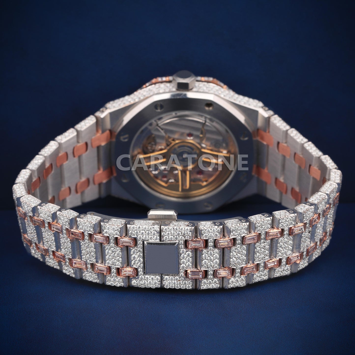 Fully iced out Hip hop Two tone VVS clarity branded watch