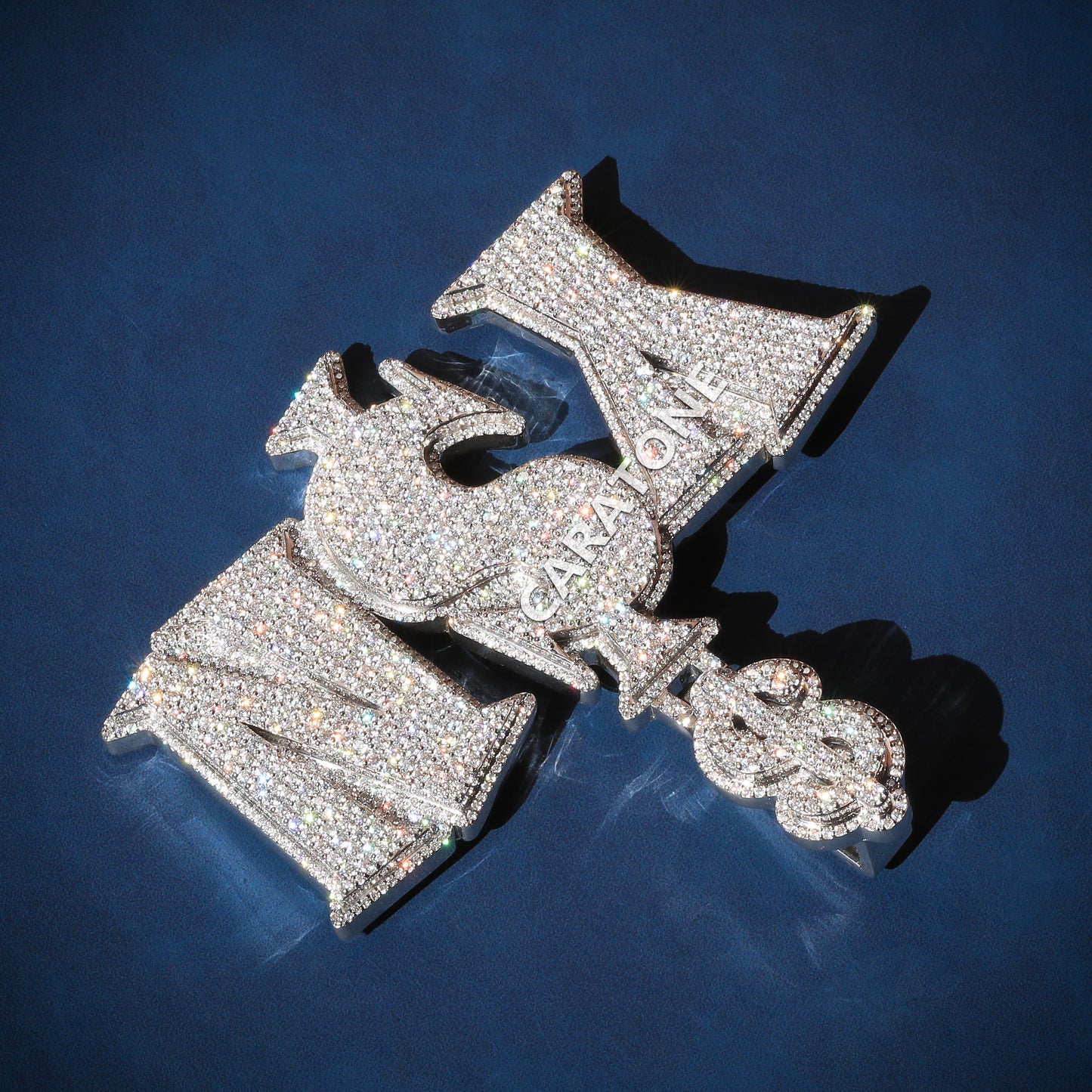 Custom hip hop full white vvs clarity diamond pendant 14 kt gold lab