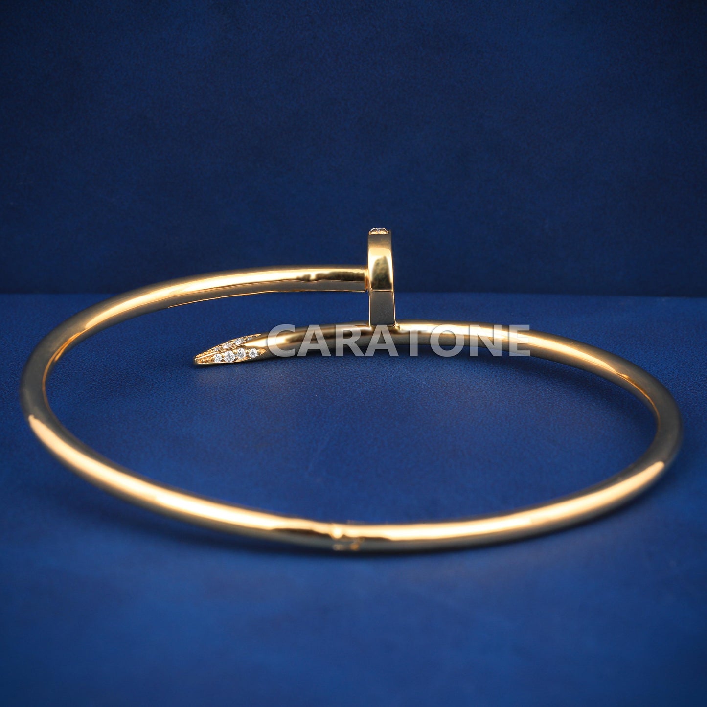 Yellow Gold Diamond Nail Bracelet for Men and Women