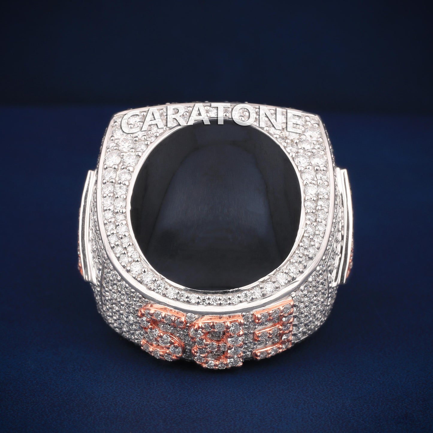 Two toned custom letter diamond ring VVS grade