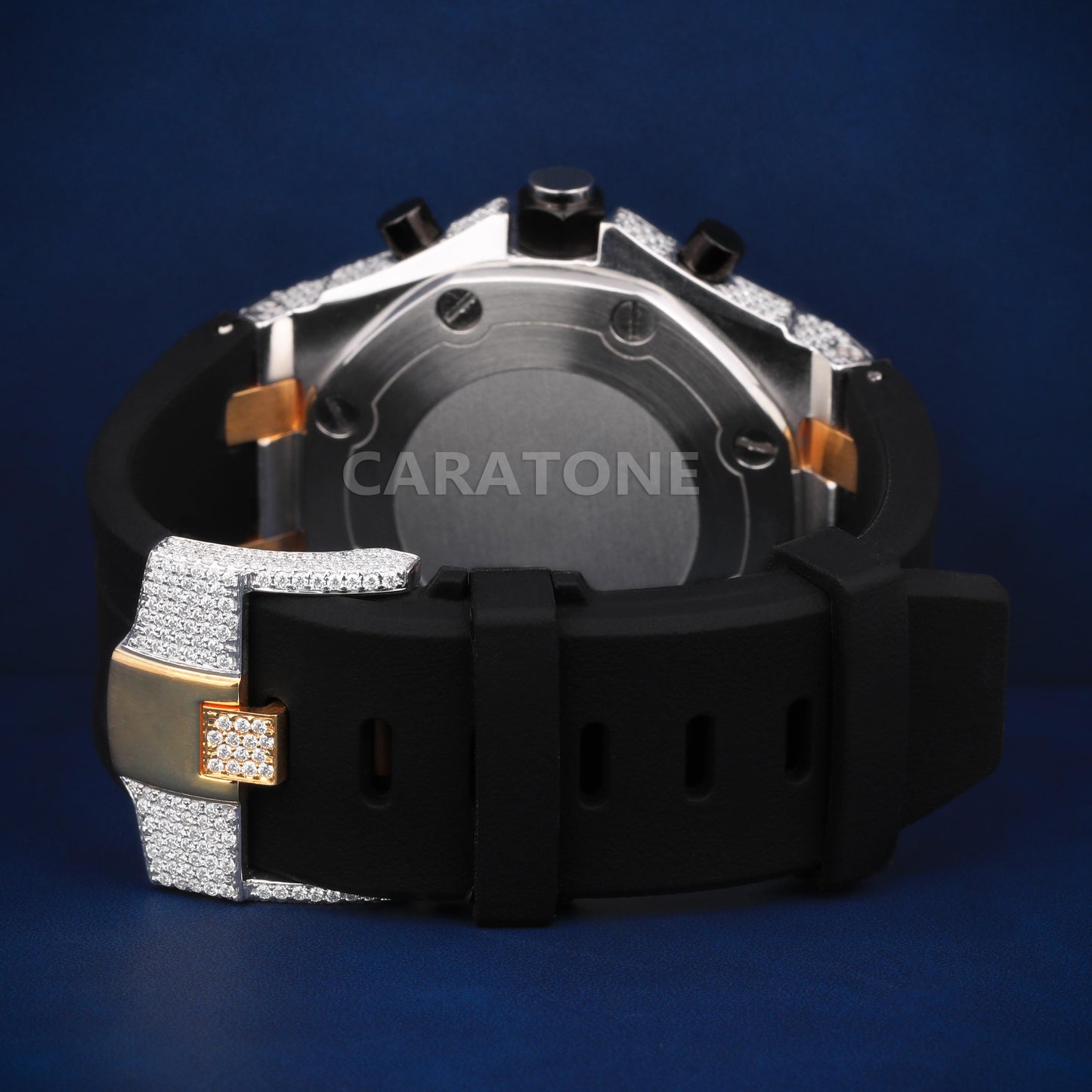 Hip hop custom made half iced out with diamond tester passed branded watch