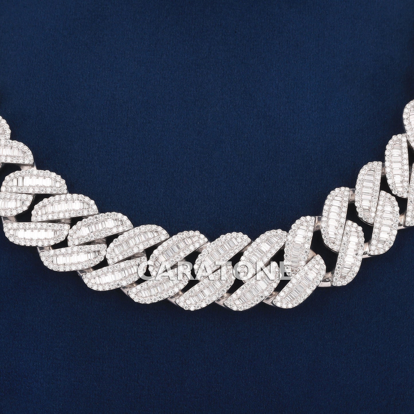 Miami cuban baguette diamond chain vvs clarity