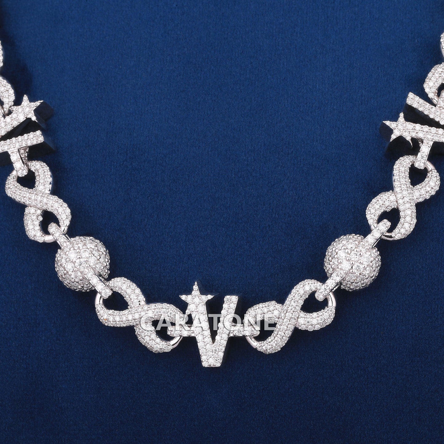 18 inch 14mm Infinity style Christmas inspired buss down diamond necklace
