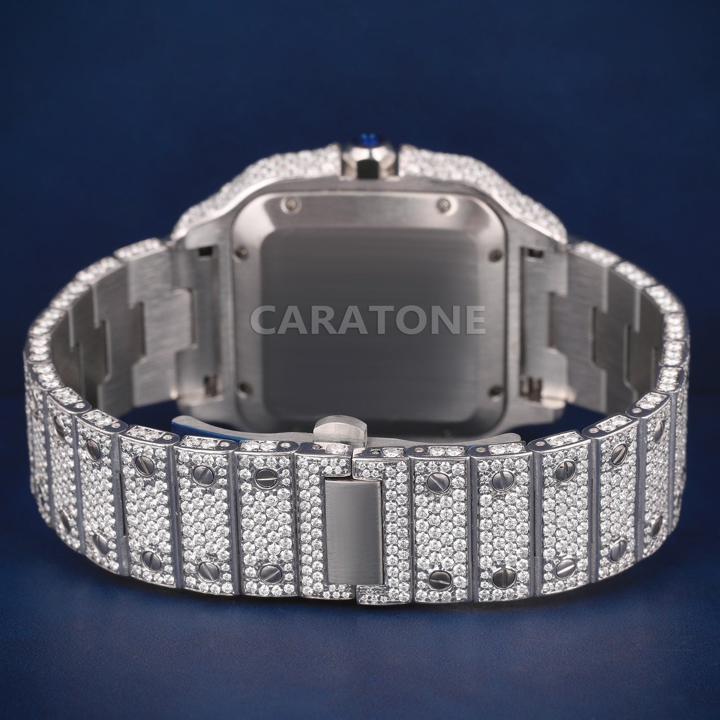 Ful iced out Hip hop branded Custom made watch with Two tone and diamond tester passed