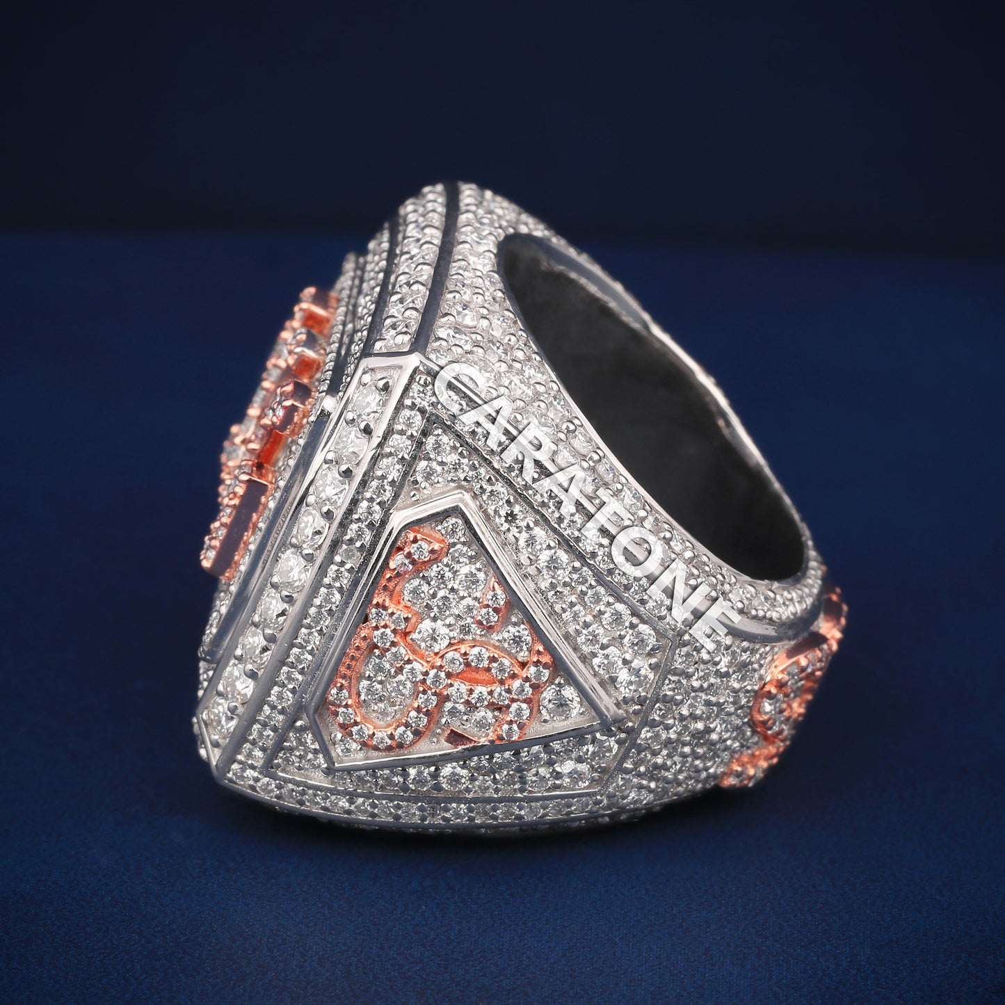 Two Toned Custom Letter Diamond Ring VVS Grade