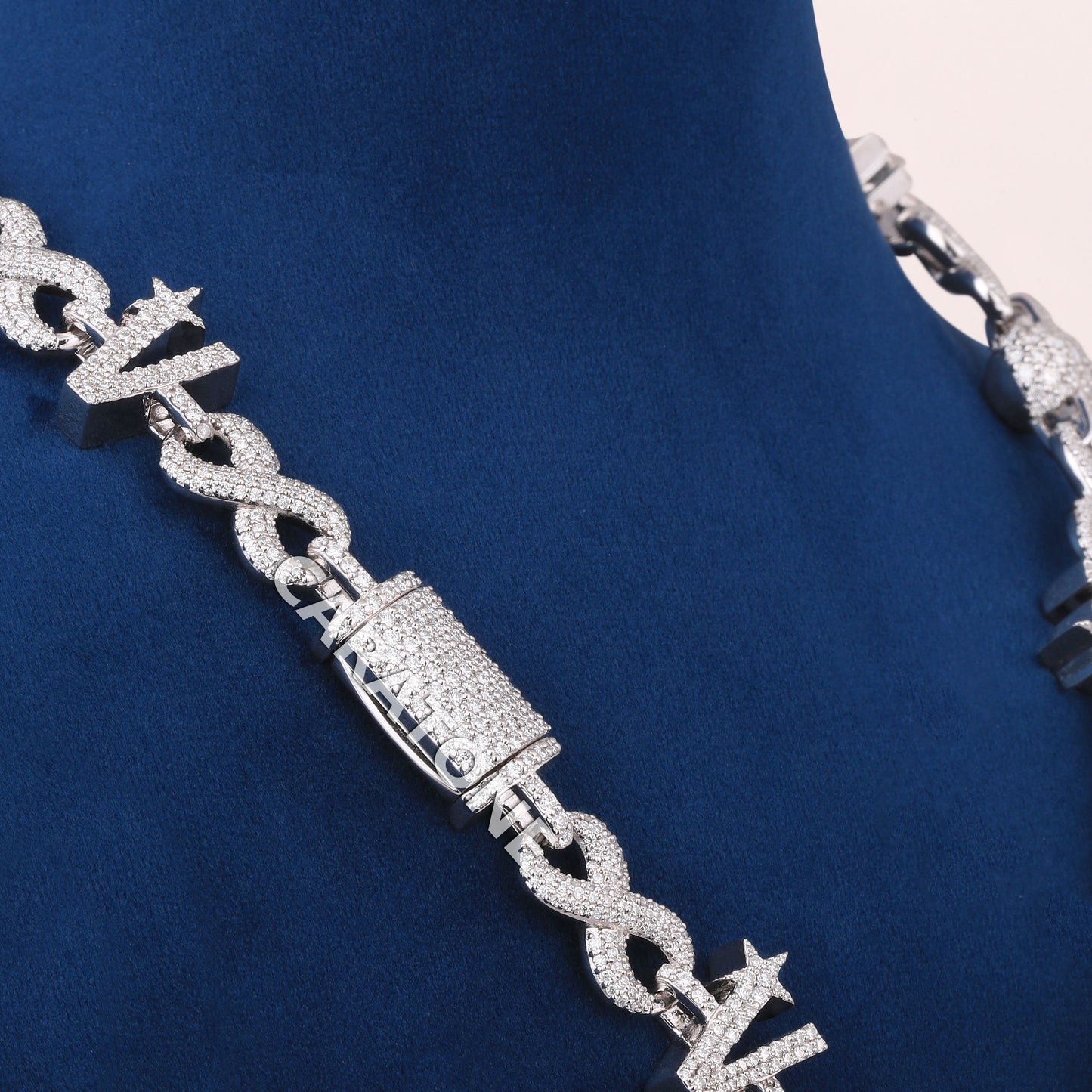 18 inch 14mm Infinity style Christmas inspired buss down diamond necklace