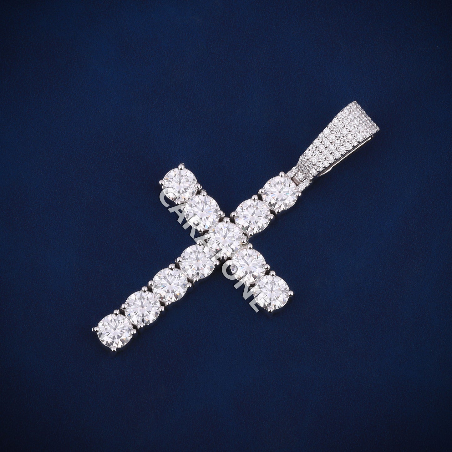 Hip hop customized diamond cross pendant in 14kt gold lab d vvs