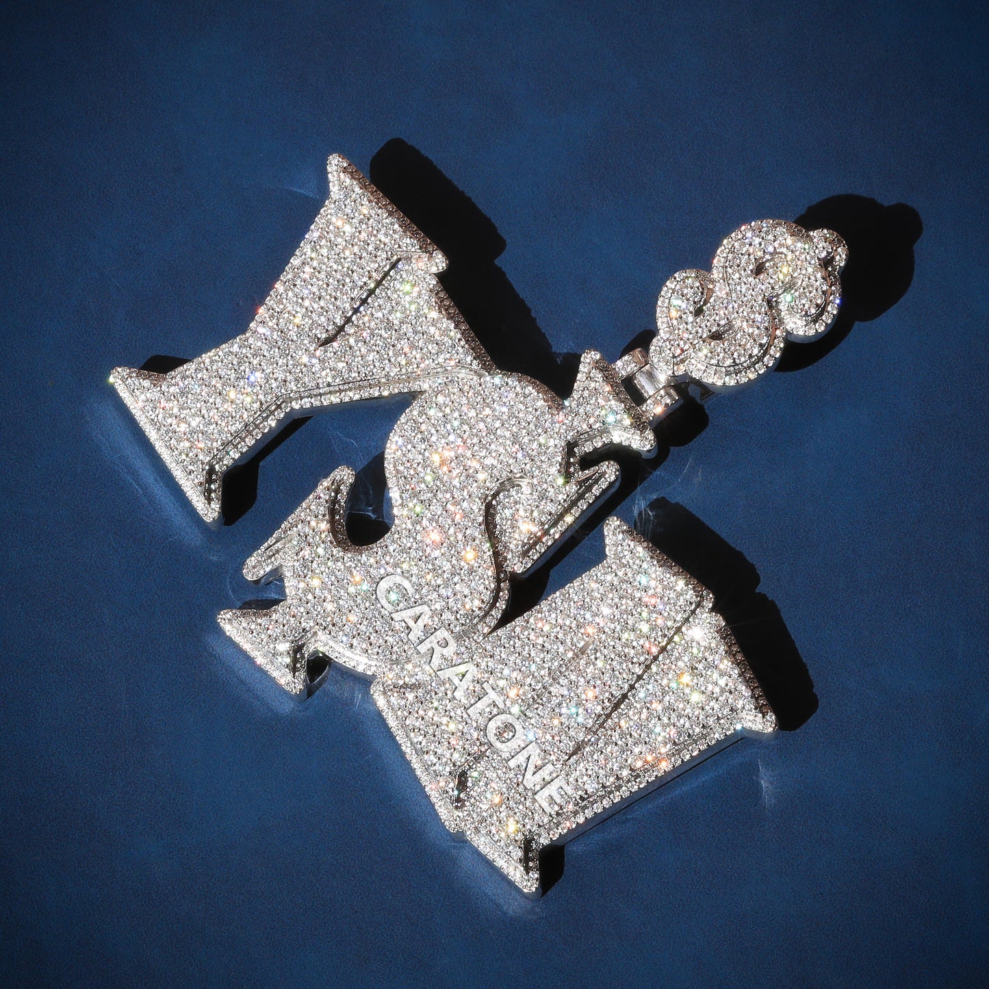 Custom hip hop full white vvs clarity diamond pendant 14 kt gold lab
