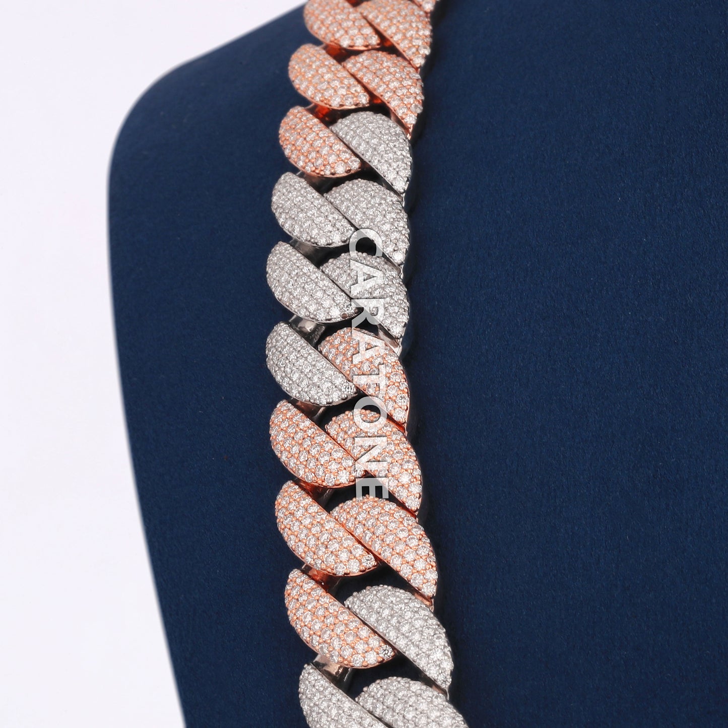22 Inch 14mm two tone Miami Cuban Diamond Chain