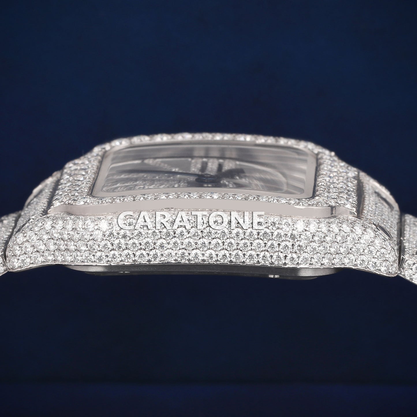 Full Iced out Hip Hop skeleton diamond branded watch with diamond tester passed
