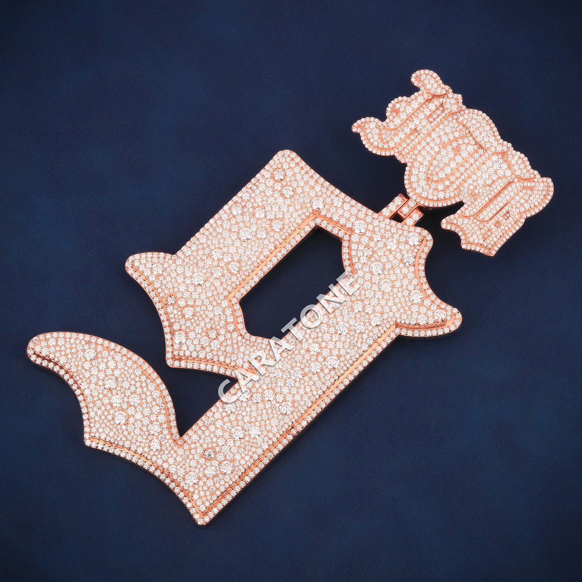 Custom Oversized J Letter Pendant with Diamond JMB Bail – Lab Grown Diamonds