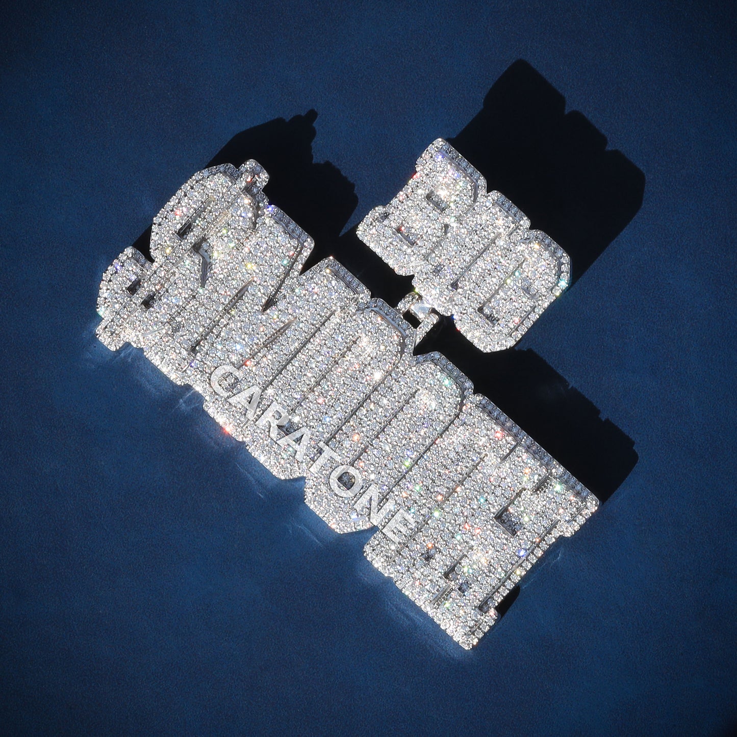 Iced out lab grown diamond fully customized letter pendant necklace unisex