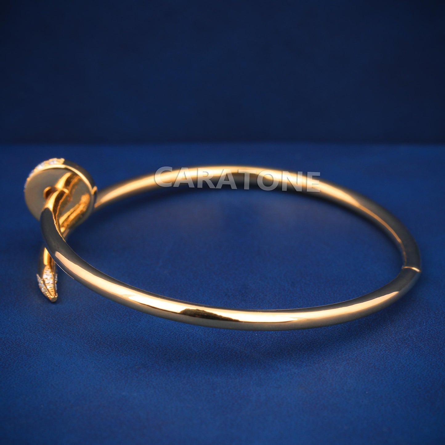 Yellow Gold Diamond Nail Bracelet for Men and Women