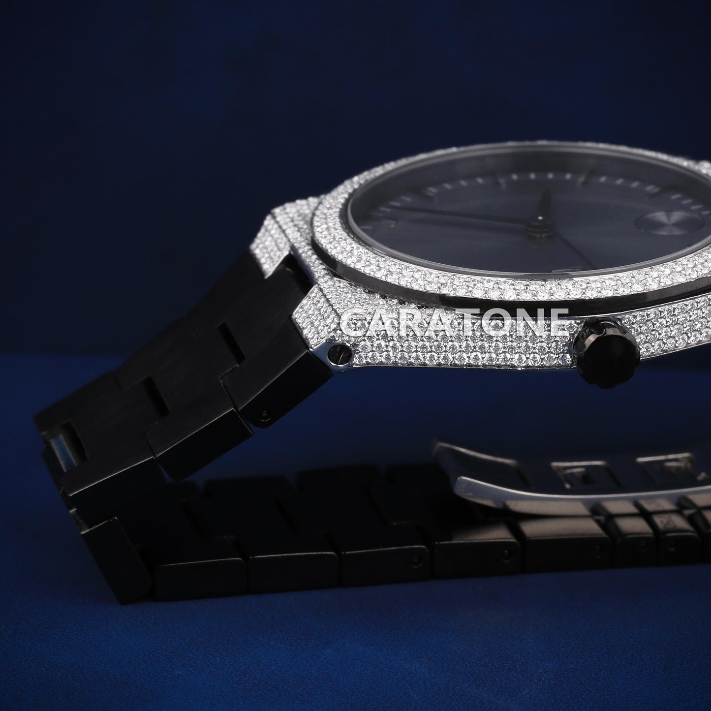 Hip hop custom made half iced out without dial with D VVS clarity