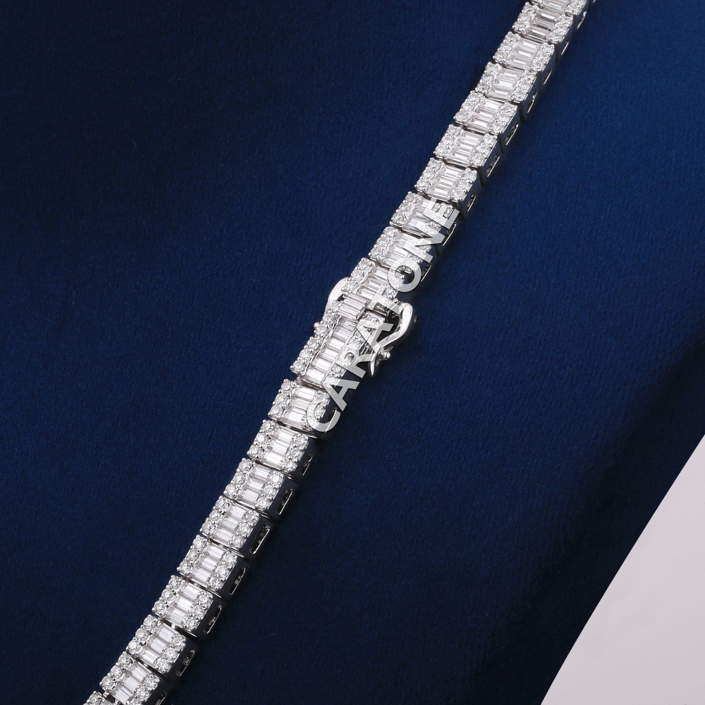 20 inch 12 mm Illusion baguette cut fine jewelry necklaces
