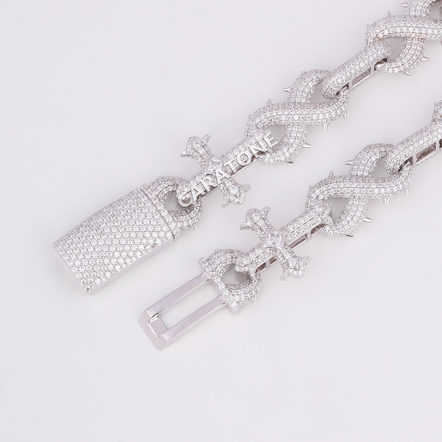 24 Inch 16 mm popular cuban cross infinity style diamond chain