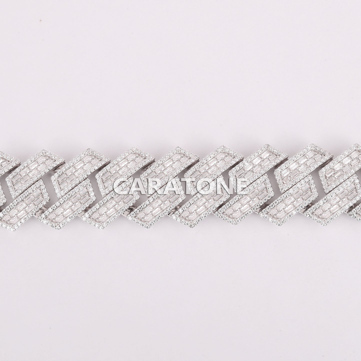 22 inch 22 mm baguette and round diamond chain necklace