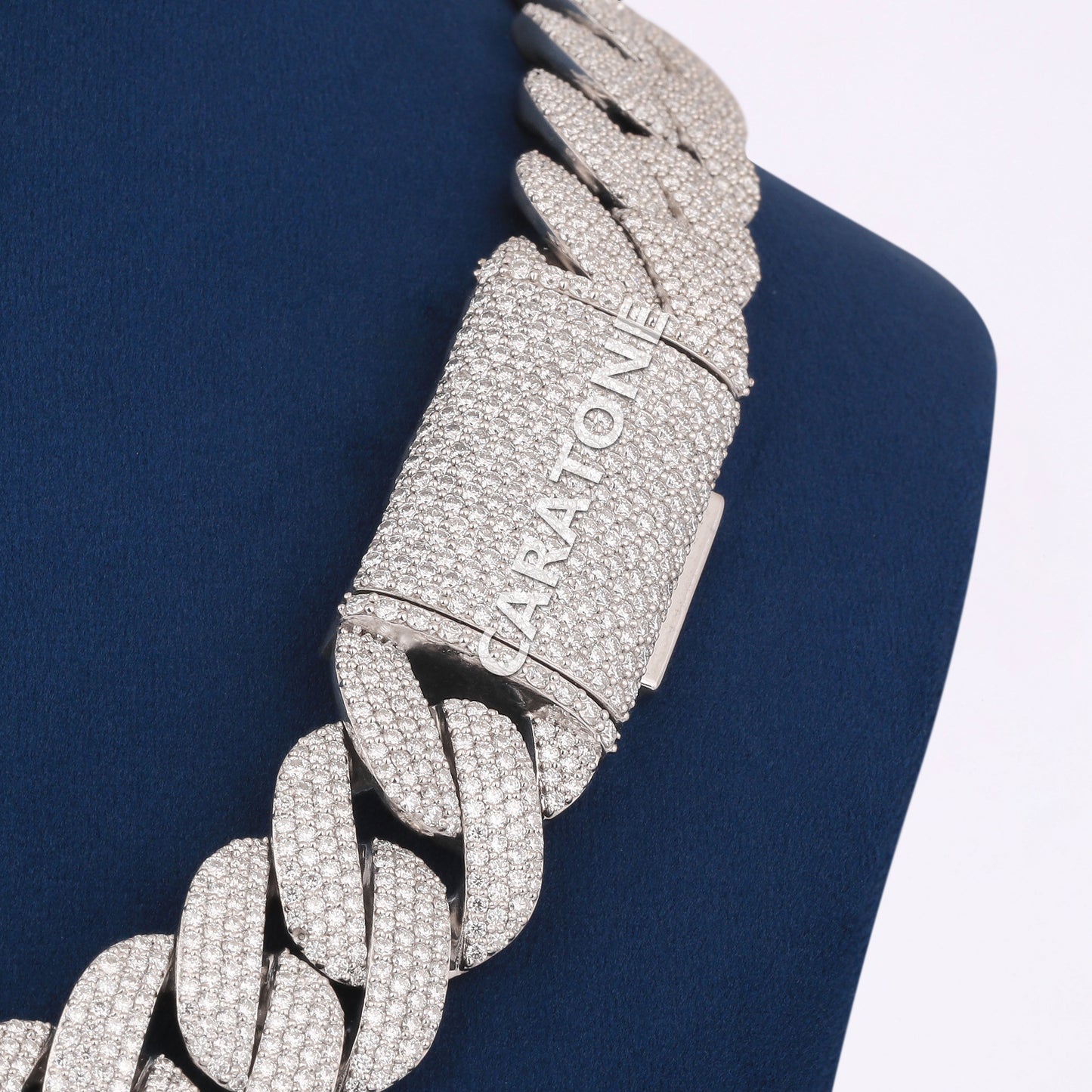 22 inch 22 mm heavy full white diamond cuban chain