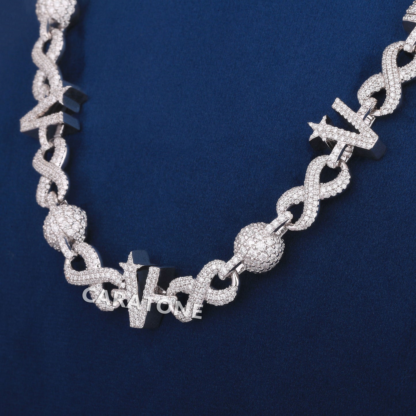18 inch 14mm Infinity style Christmas inspired buss down diamond necklace
