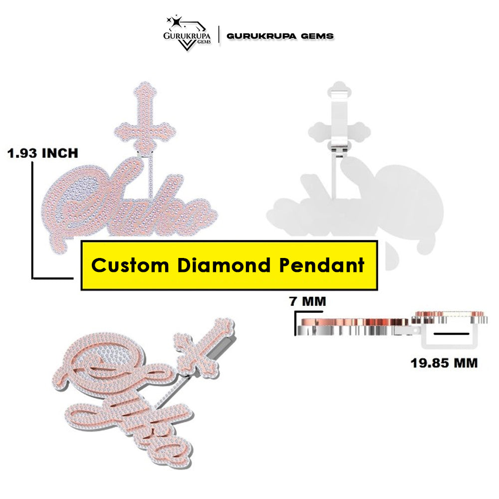 Custom Iced Out Chosen Script Name Hip Hop Pendant with Lab Grown Diamonds
