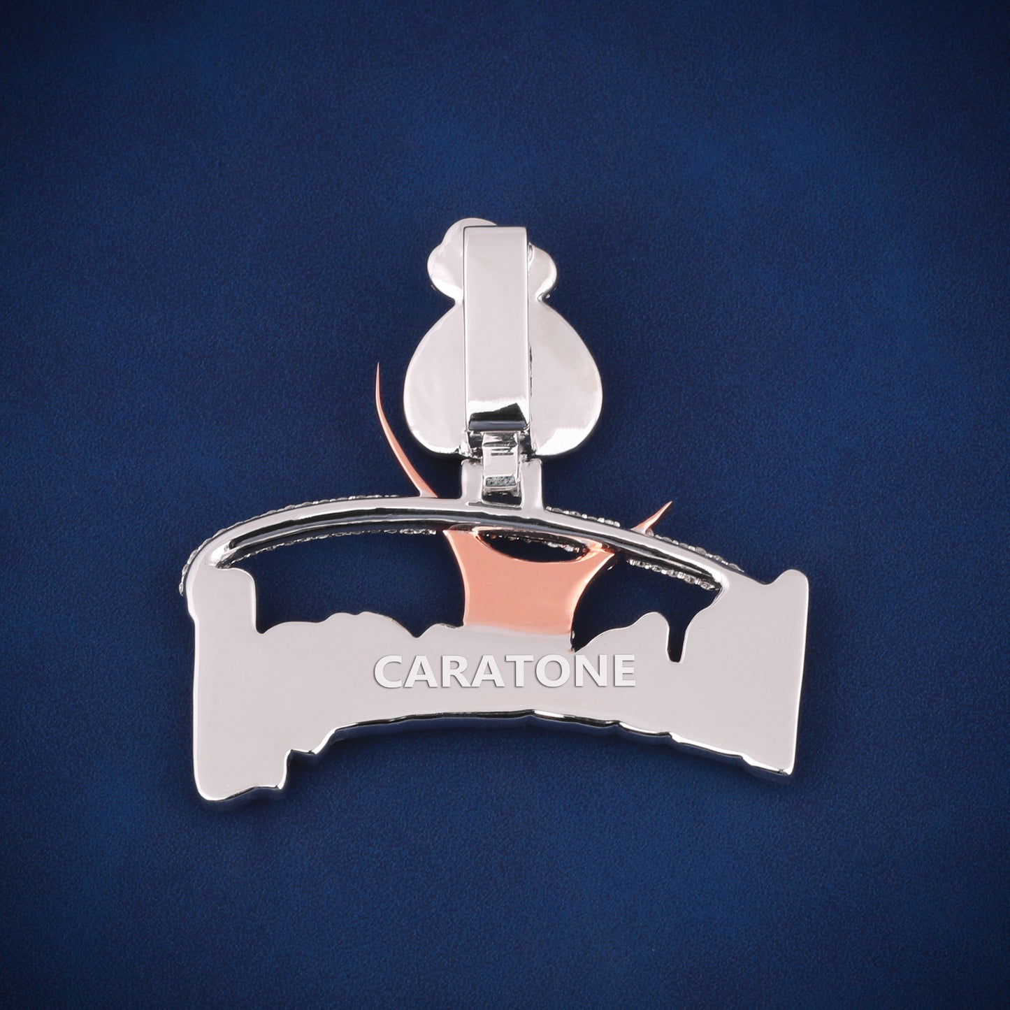 Two tone 14kt gold lab diamond custom letter charm