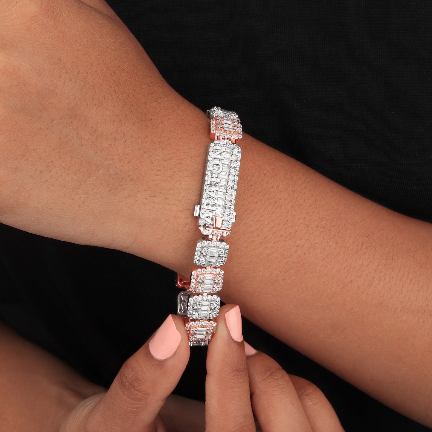 Fancy bracelet for men women two tone hip hop vvs clarity
