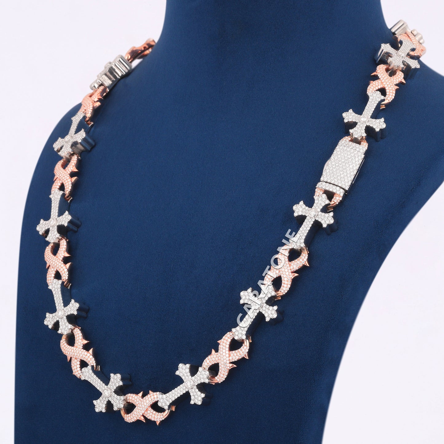 24 inch 12 mm trending designer custom infinity cross link chain passed tester