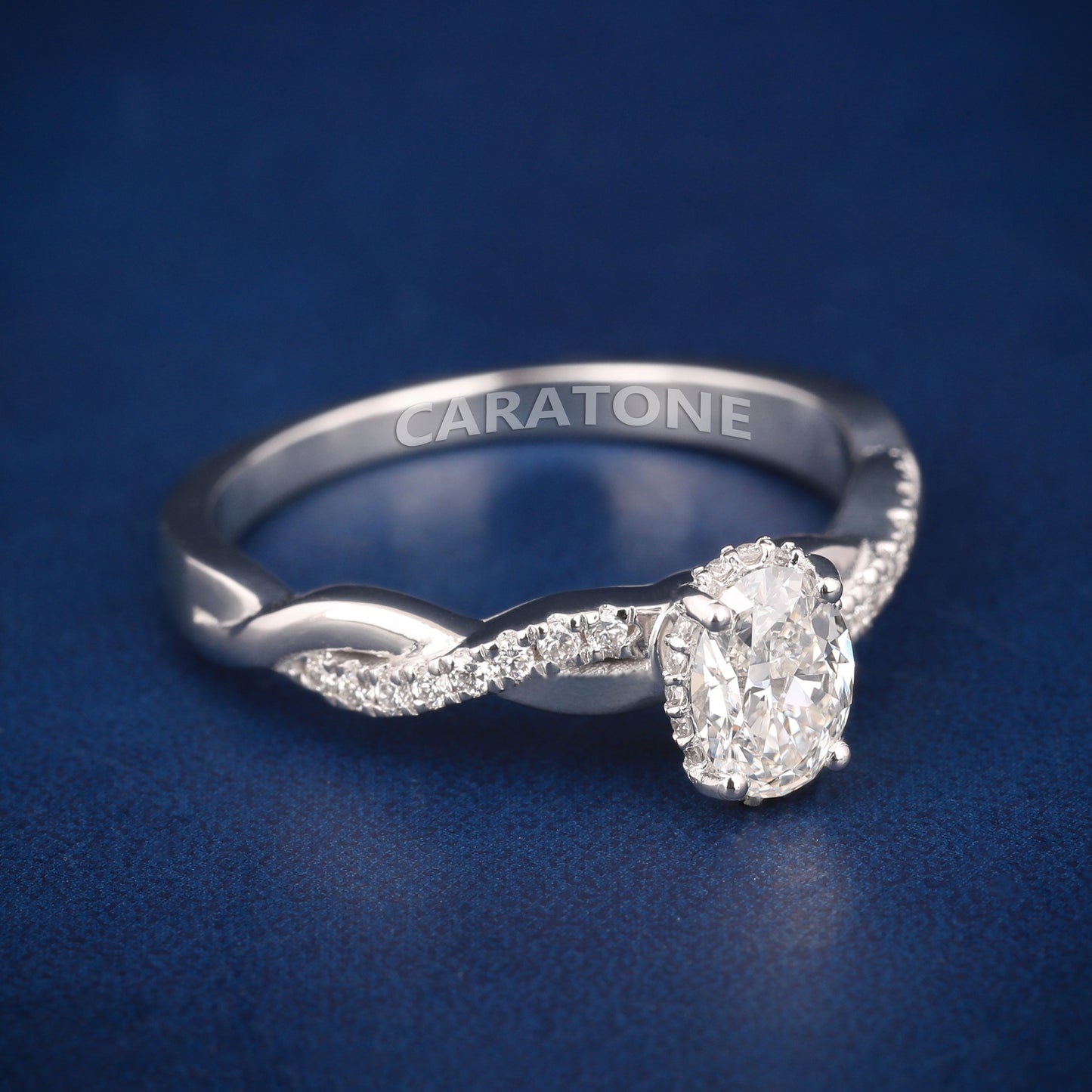 Oval shape diamond engagement passed diamond tester ring